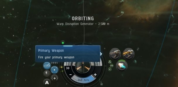 Learning how to fire your primary weapon in EVE Online