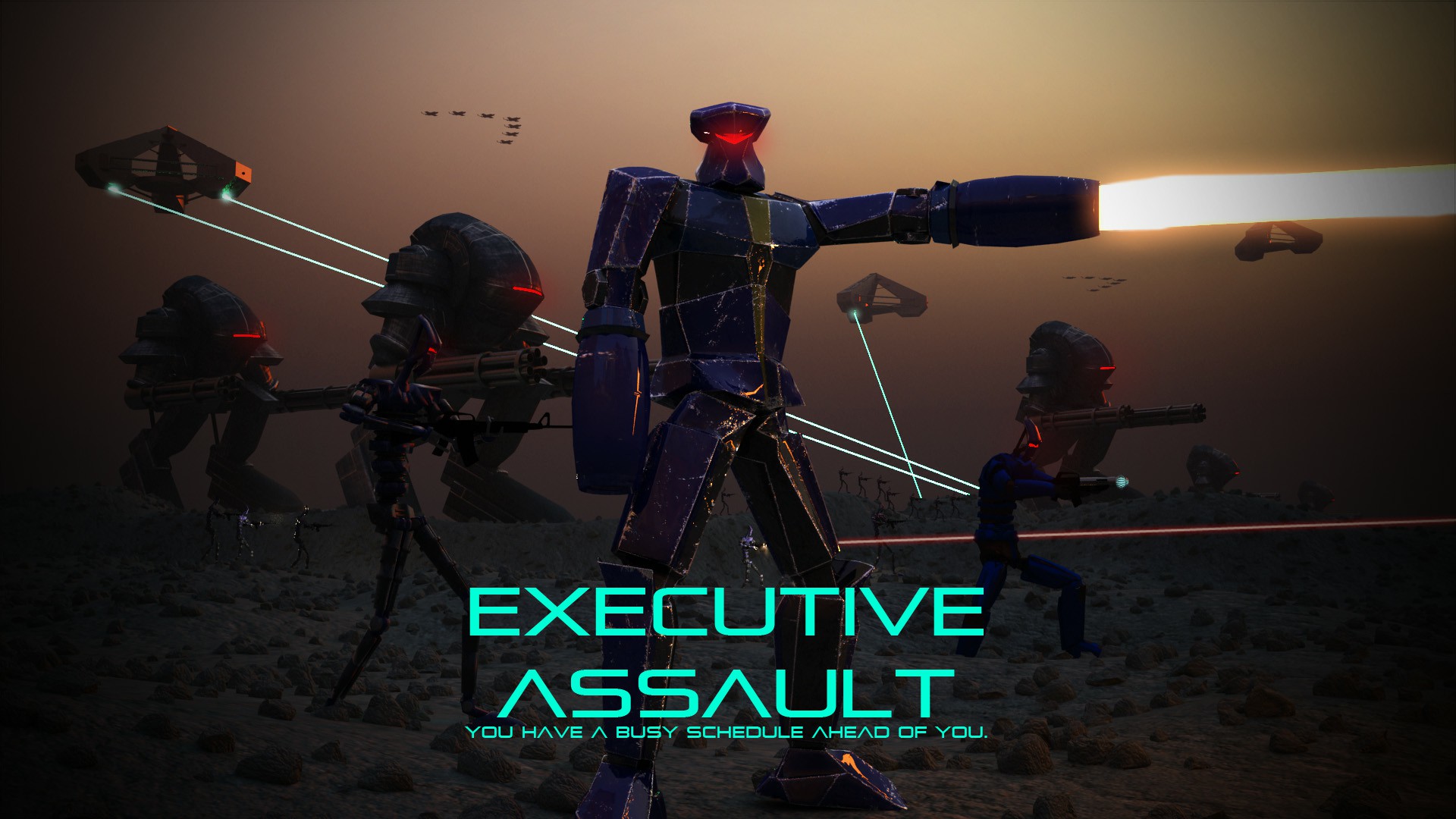 Initial loading screen for the indie RTS Executive Assault