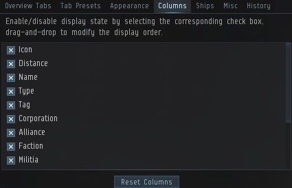 Overview filters in EVE Online