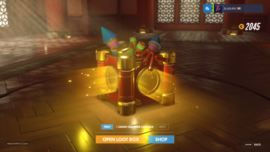 One of the new loot boxes from the Overwatch Year of the Rooster event