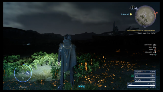 Night in Final Fantasy XV is intensely dark.