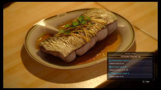 This is a plate of food from Final Fantasy XV.